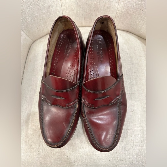 VTG GH Bass Weejuns Penny Loafers Men\'s 10 D Dress Shoes Burgundy Leather Preppy main image 6